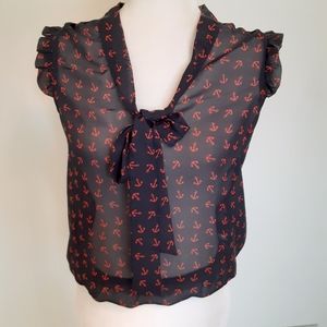 EYELASH COUTURE SHEER ANCHOR BLOUSE